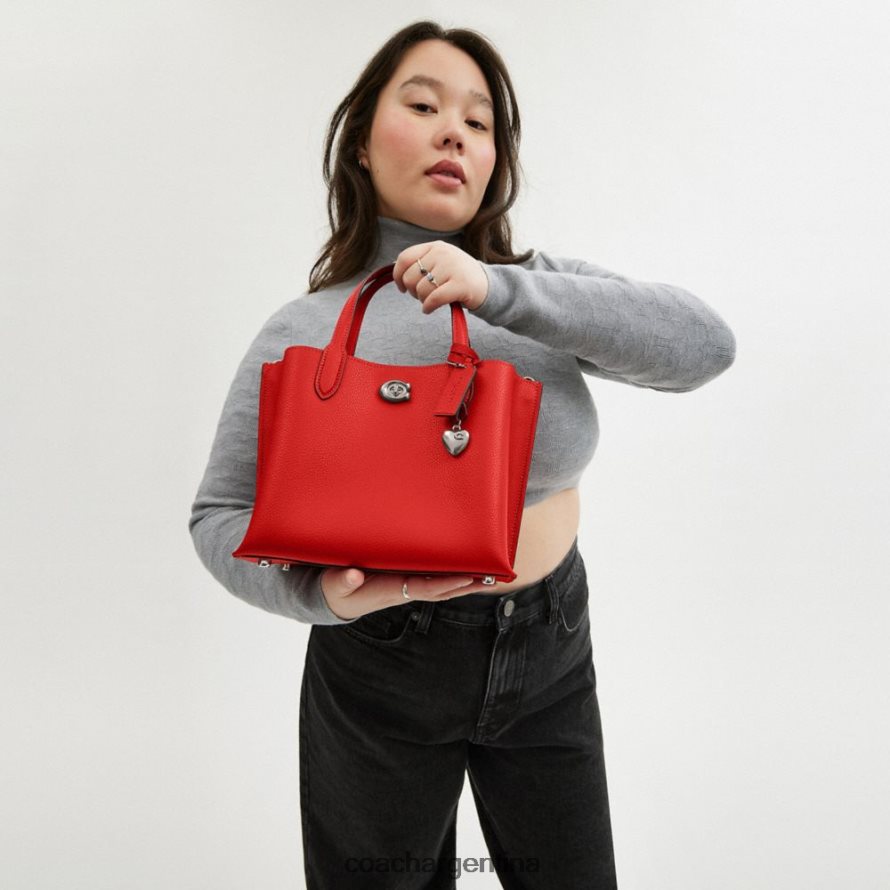 Coach mujer bolso tote 24 de sauce con colgante de corazón izq/rojo deportivo L82882283