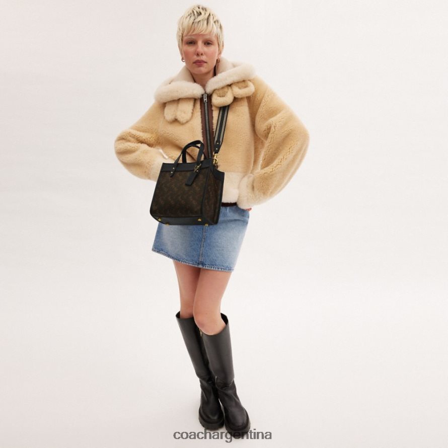 Coach mujer bolso tote field 22 con estampado de caballos y carruajes b4/trufa negra L82882297