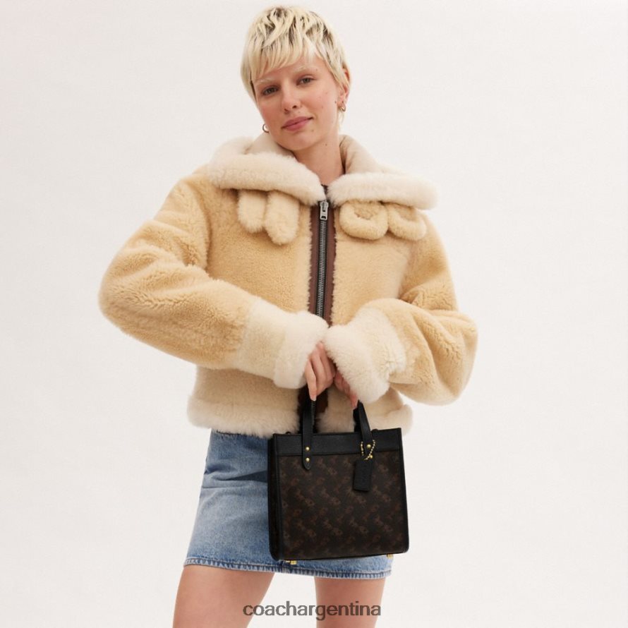 Coach mujer bolso tote field 22 con estampado de caballos y carruajes b4/trufa negra L82882297