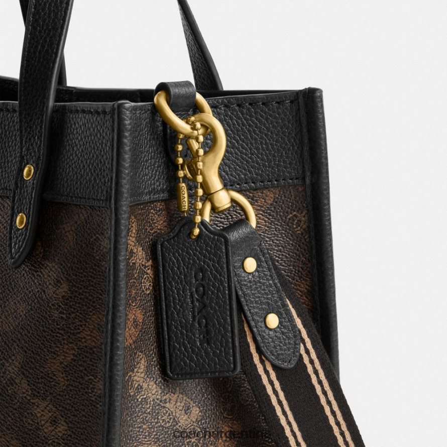 Coach mujer bolso tote field 22 con estampado de caballos y carruajes b4/trufa negra L82882297