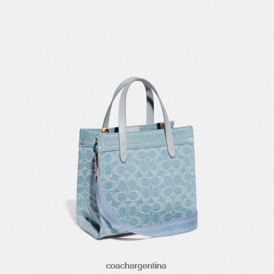 Coach mujer bolso tote field 22 en denim característico izq/azul pálido L82882302