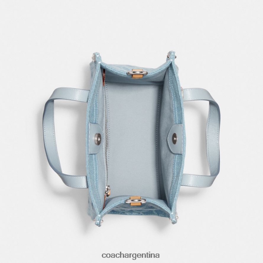 Coach mujer bolso tote field 22 en denim característico izq/azul pálido L82882302