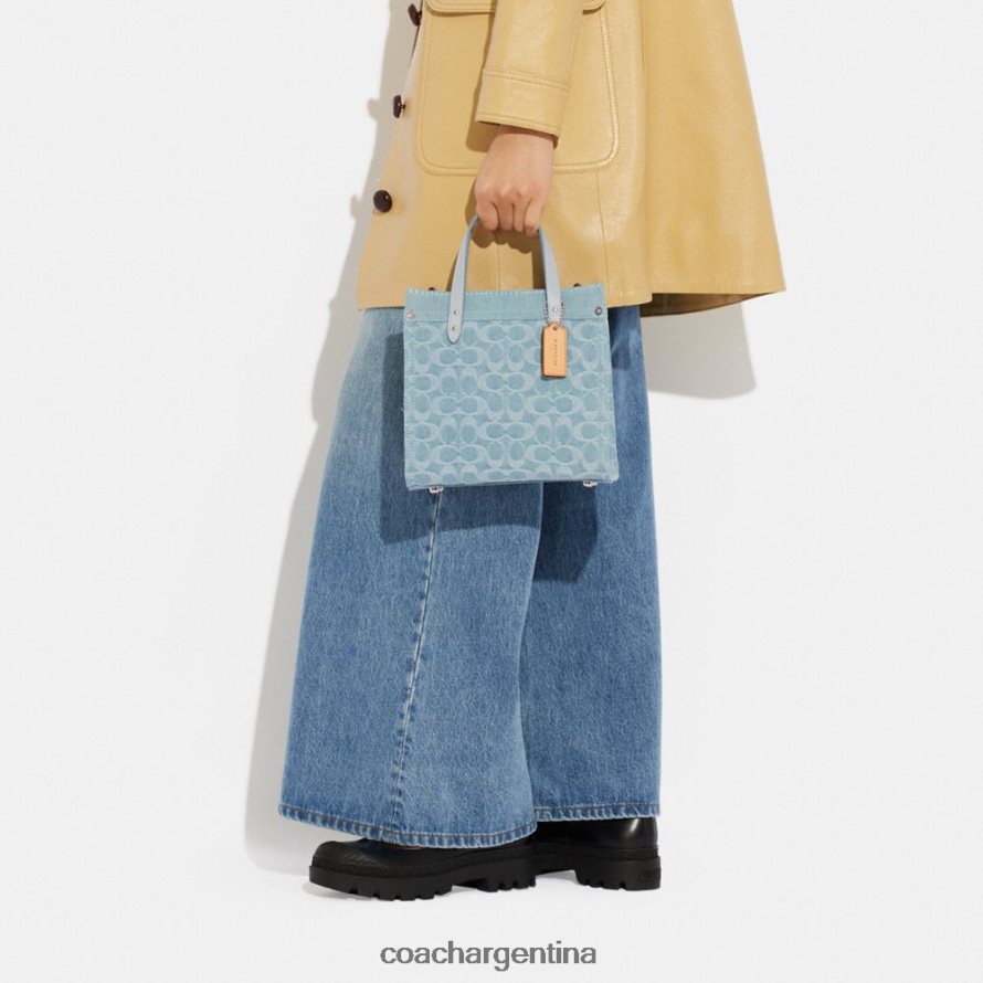 Coach mujer bolso tote field 22 en denim característico izq/azul pálido L82882302