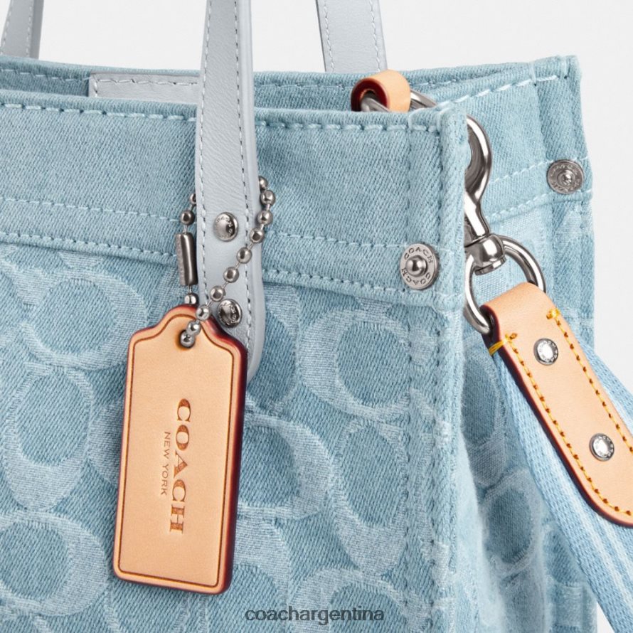 Coach mujer bolso tote field 22 en denim característico izq/azul pálido L82882302