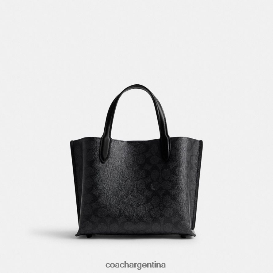 Coach mujer bolso tote willow 24 en lona de firma mw/carbón/negro L82882285