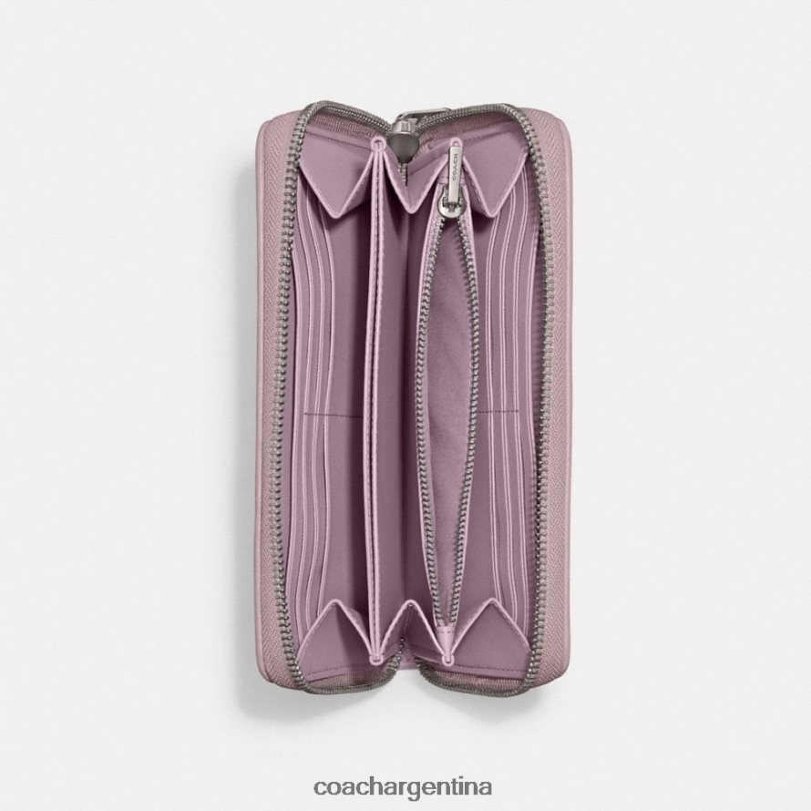Coach mujer cartera con cremallera tipo acordeón en denim característico izq/púrpura pálido L82882325