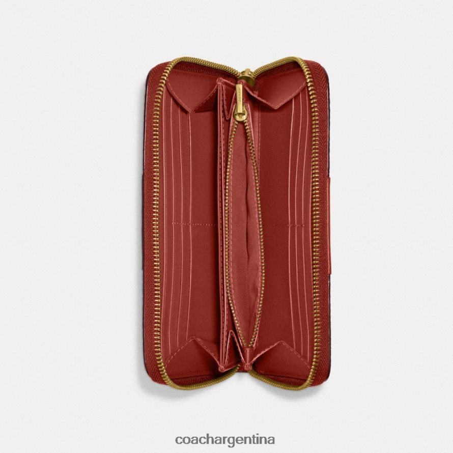 Coach mujer cartera tipo acordeón con cremallera en lona distintiva con bloques de color b4/óxido tostado L82882329