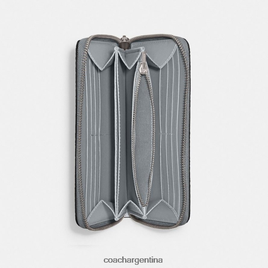 Coach mujer cartera tipo acordeón con cremallera izq/gris azul L82882321