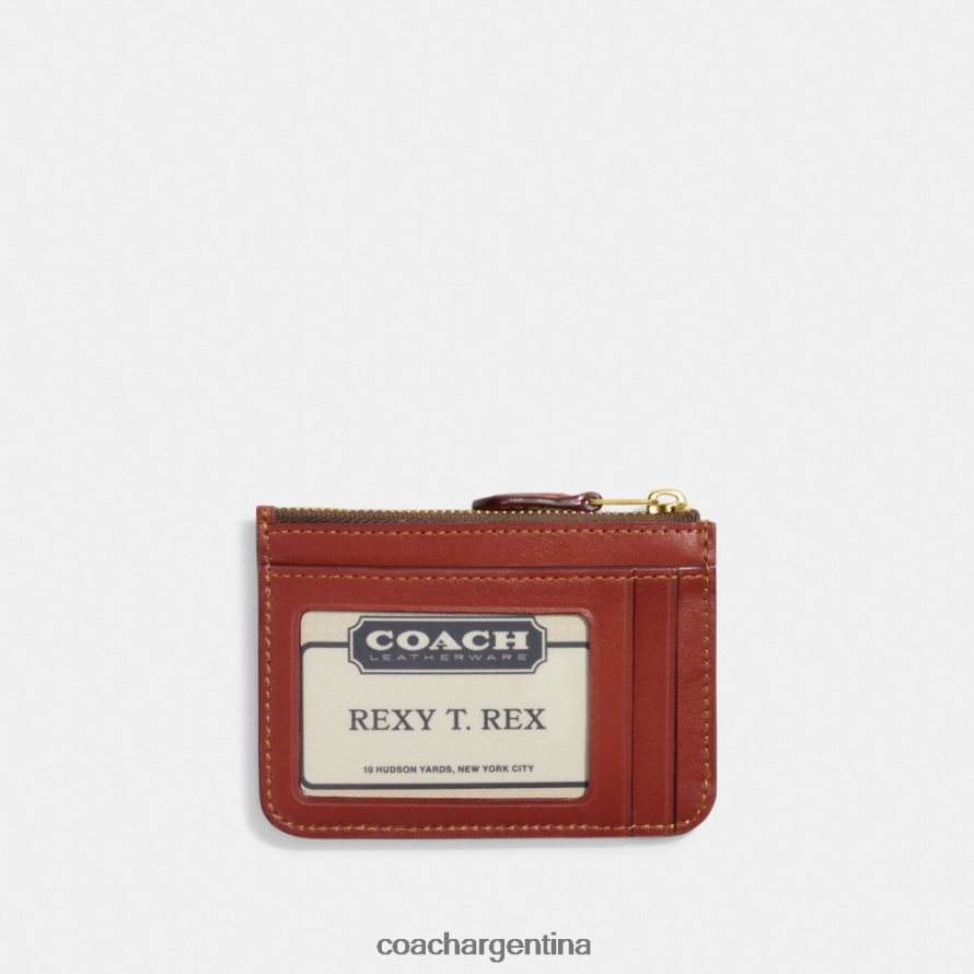 Coach mujer Portadocumentos mini ajustado en lona de firma b4/óxido tostado L82882337