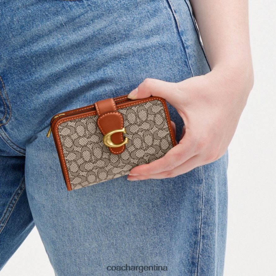 Coach mujer cartera mediana tabby de micro jacquard de firma b4/cacao bruñido amb L82882331