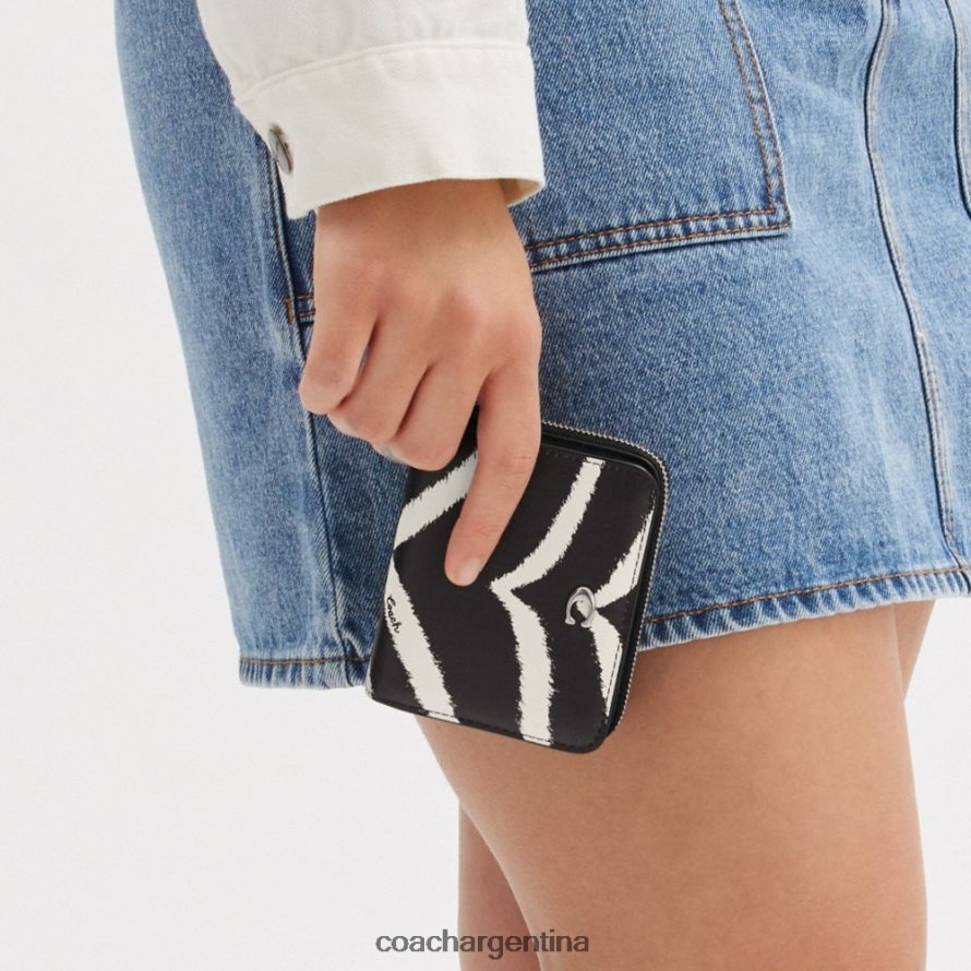 Coach mujer billetera con estampado de cebra izq/cebra L82882355