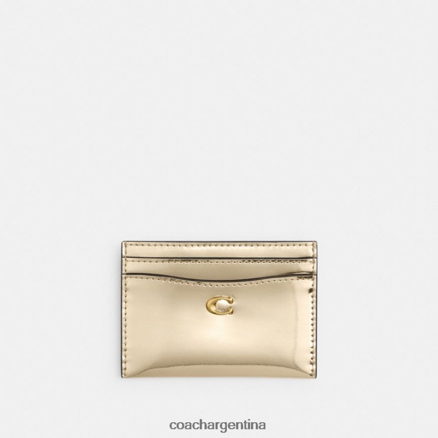 Coach mujer tarjetero esencial en plateado metalizado b4/oro L82882372