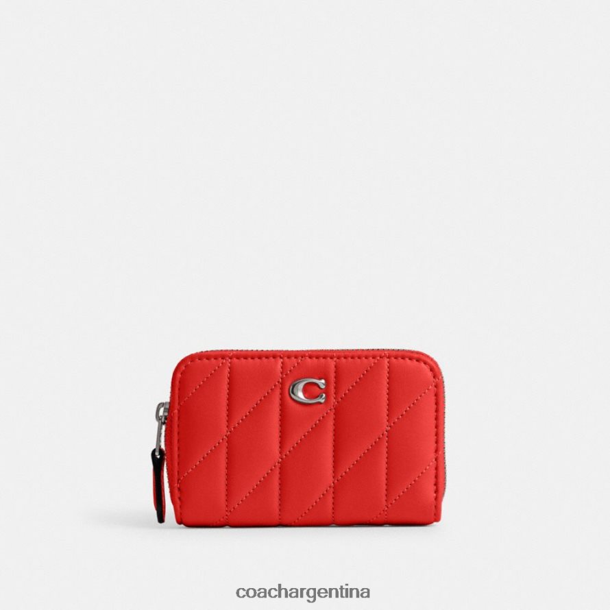 Coach mujer tarjetero pequeño con cremallera alrededor y acolchado tipo almohada izq/rojo deportivo L82882366