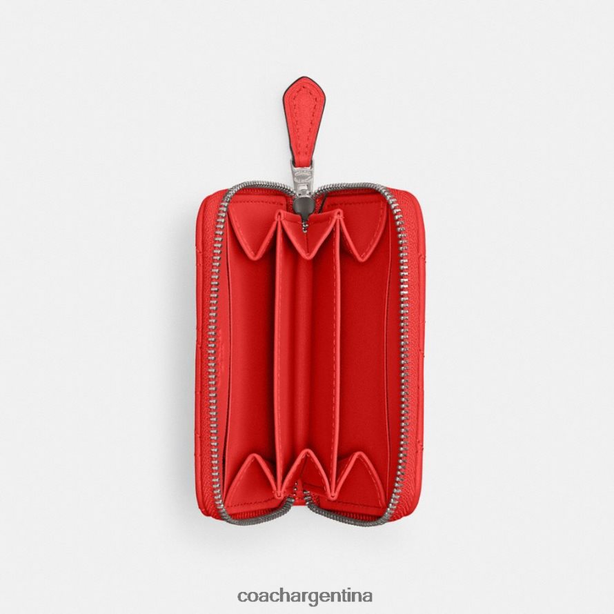 Coach mujer tarjetero pequeño con cremallera alrededor y acolchado tipo almohada izq/rojo deportivo L82882366