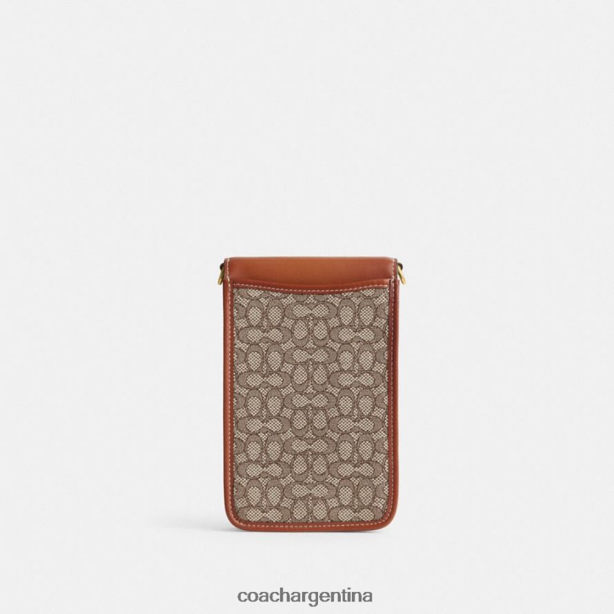 Coach mujer bandolera para teléfono en jacquard con micro firma b4/cacao bruñido amb L82882386
