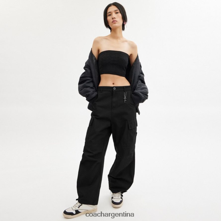 Coach mujer pantalones tipo cargo negro L82882501
