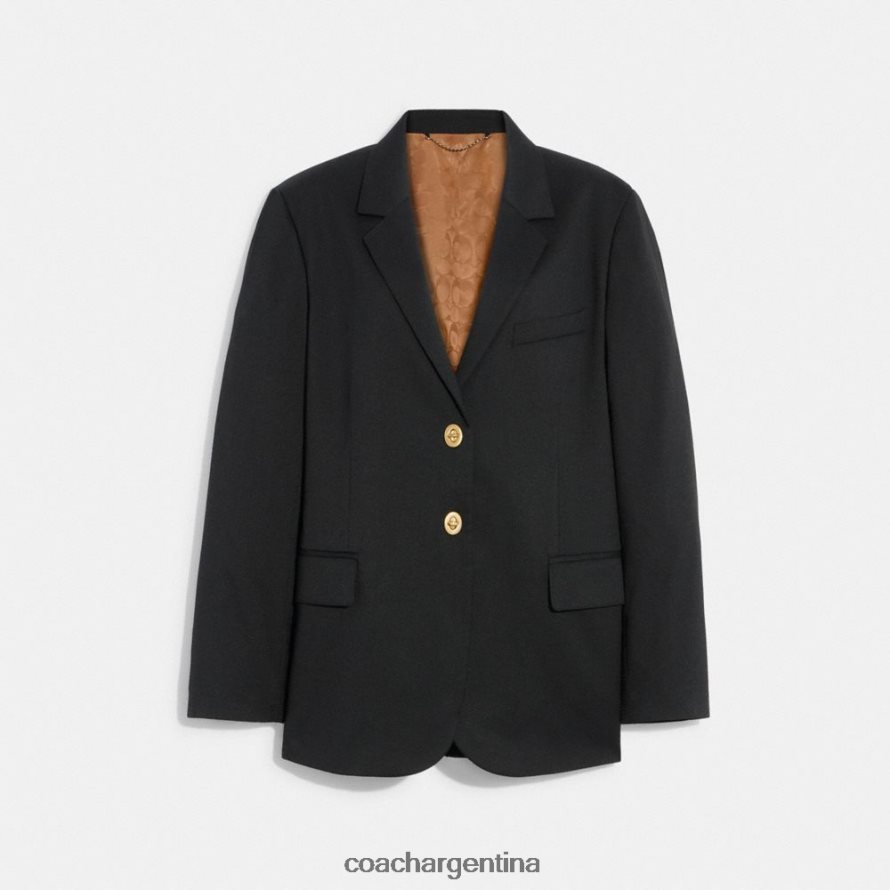 Coach mujer blazer relajado con forro exclusivo negro L82882469