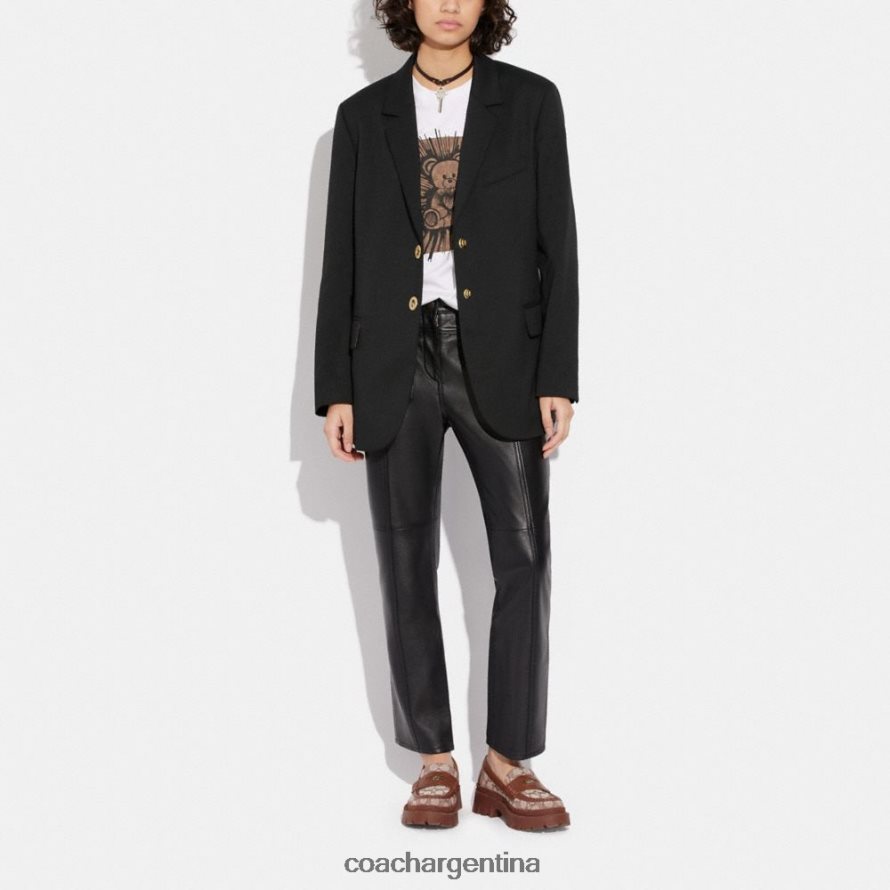 Coach mujer blazer relajado con forro exclusivo negro L82882469