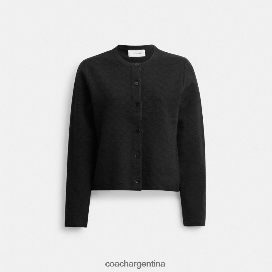 Coach mujer cárdigan corto de punto característico negro L82882452