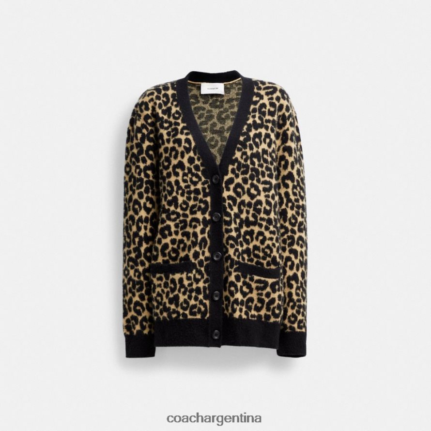 Coach mujer cárdigan de leopardo bronceado múltiple L82882447