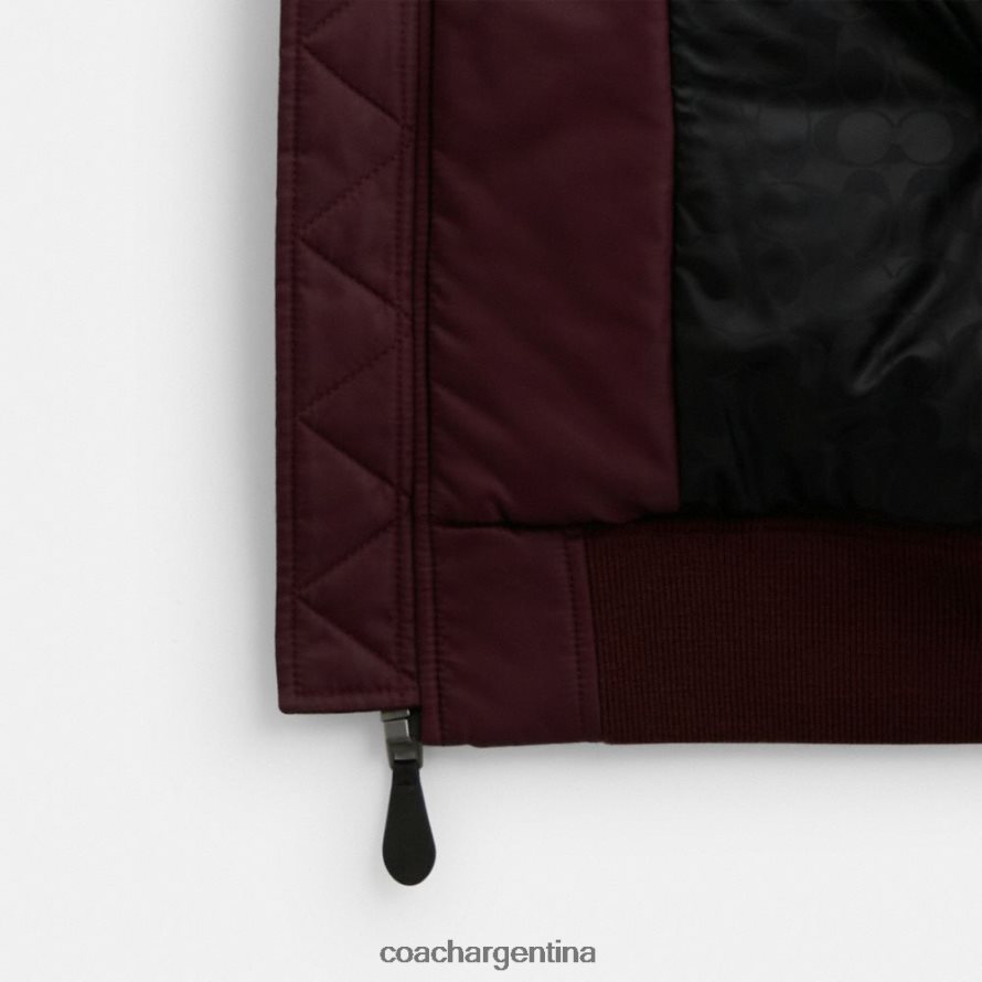 Coach mujer chaqueta año nuevo ma-1 con dragón borgoña L82882431