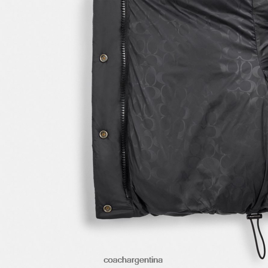 Coach mujer chaqueta acolchada recortada negro L82882440