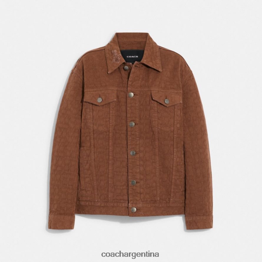 Coach mujer chaqueta vaquera en jacquard distintiva firma marrón L82882464