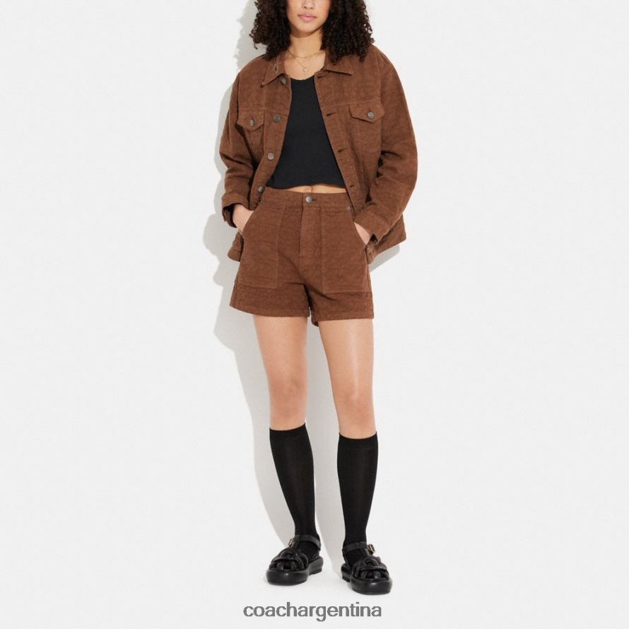 Coach mujer chaqueta vaquera en jacquard distintiva firma marrón L82882464