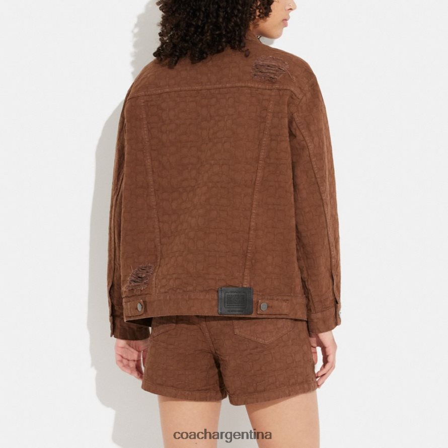 Coach mujer chaqueta vaquera en jacquard distintiva firma marrón L82882464