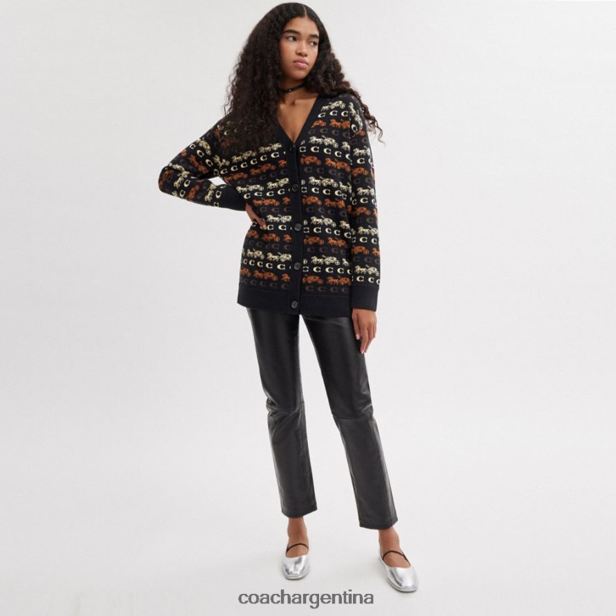 Coach mujer cárdigan de caballo y carruaje negro/marrón multicolor L82882481