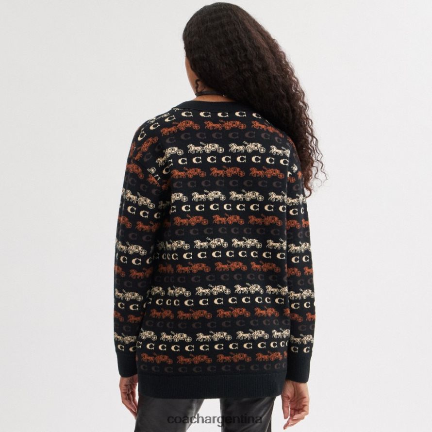 Coach mujer cárdigan de caballo y carruaje negro/marrón multicolor L82882481
