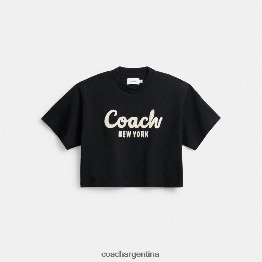 Coach mujer camiseta corta con firma cursiva negro L82882472