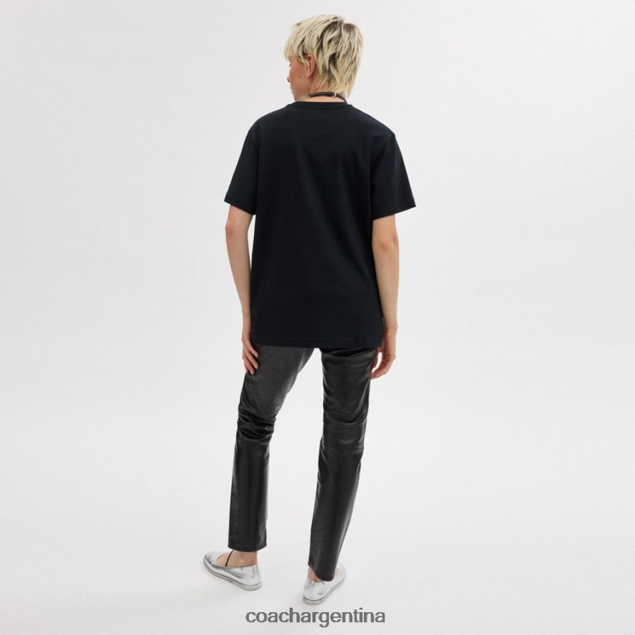Coach mujer camiseta del caballo y el carruaje negro L82882492