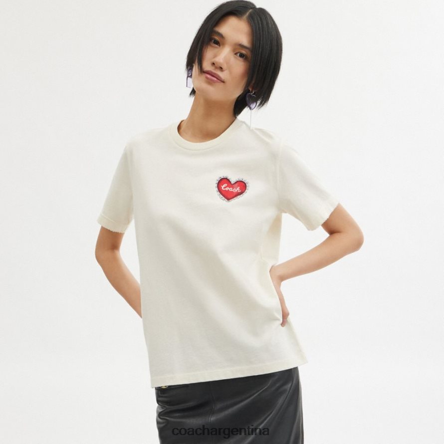 Coach mujer camiseta del corazon blanco. L82882470