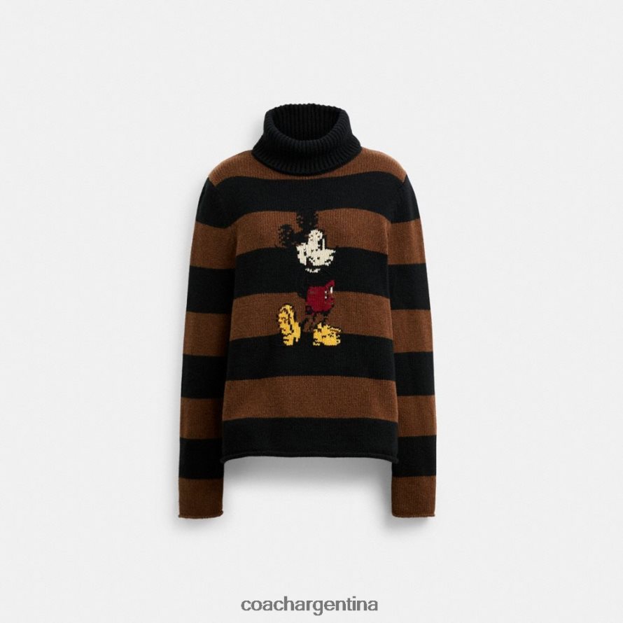 Coach mujer jersey de cuello alto a rayas de mickey mouse de disney x coach negro múltiple. L82882490