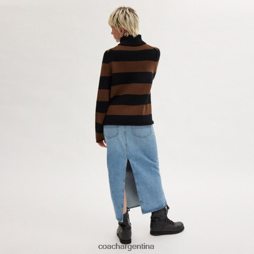 Coach mujer jersey de cuello alto a rayas de mickey mouse de disney x coach negro múltiple. L82882490