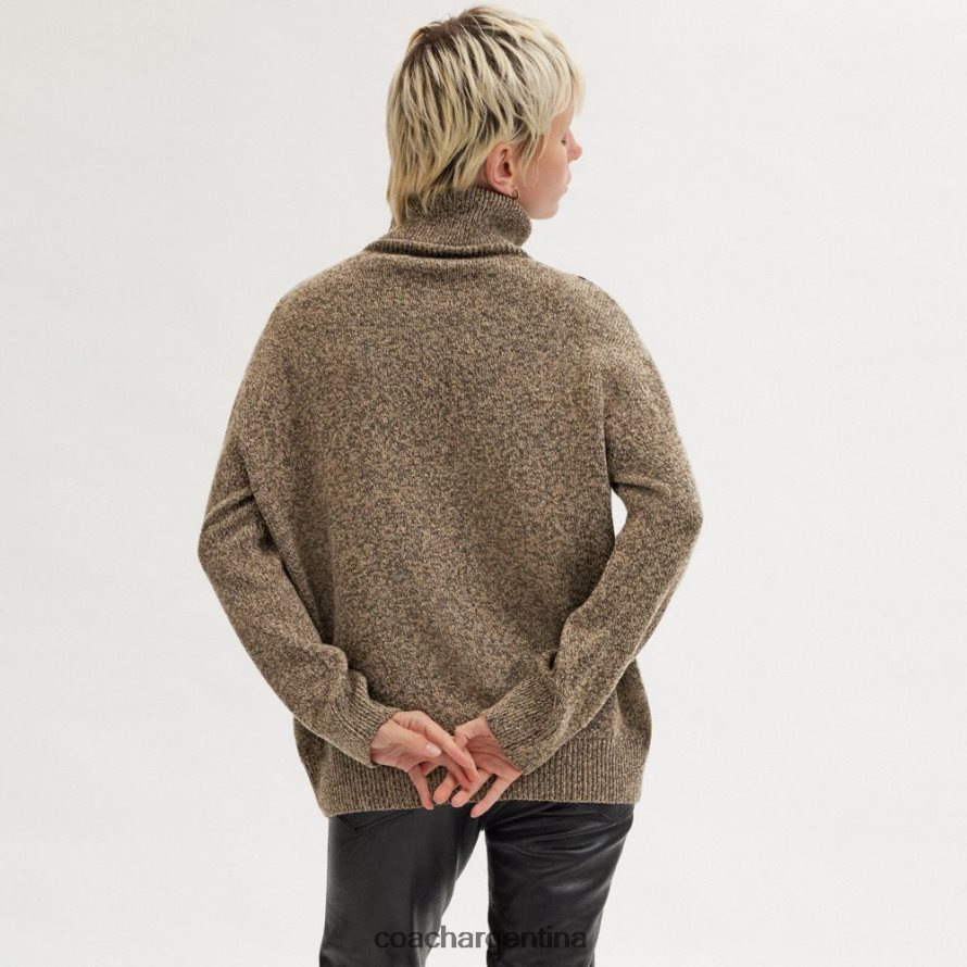 Coach mujer jersey de cuello alto con caballo y carruaje marron oscuro L82882486