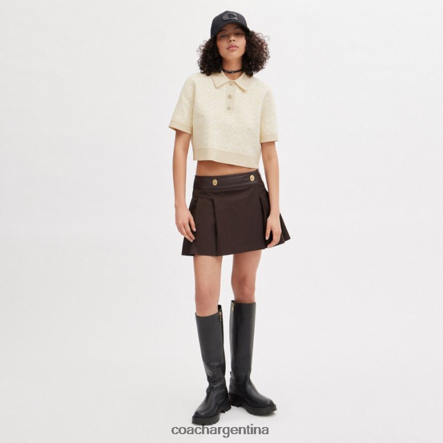 Coach mujer polo deportivo corto crema múltiple L82882497