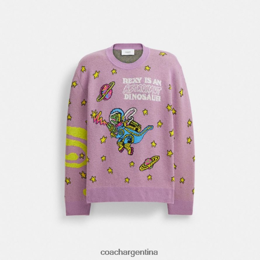 Coach mujer suéter de entrenador cósmico morado multicolor L82882477