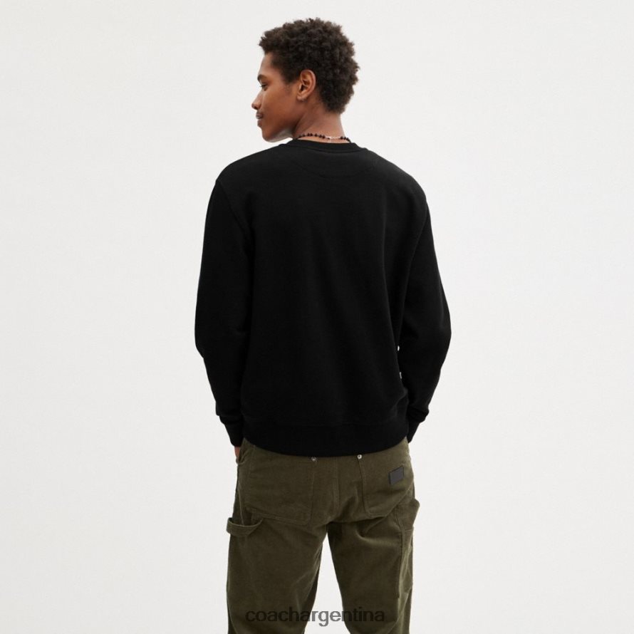 Coach mujer sudadera con cuello redondo de caballo y carruaje negro L82882494