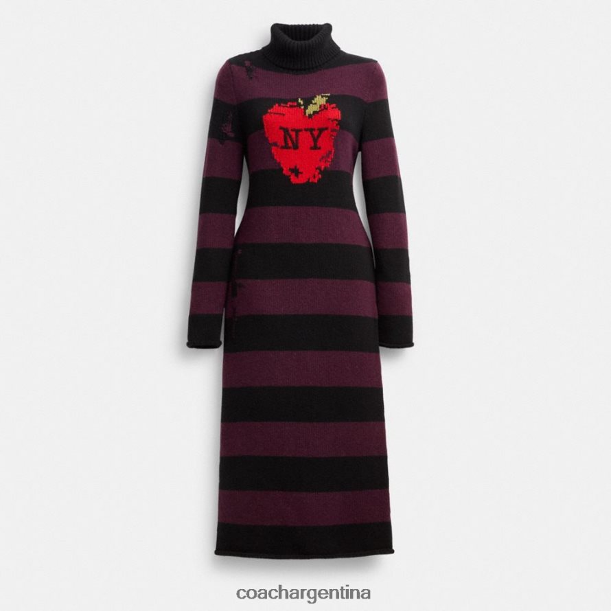 Coach mujer vestido suéter desgastado New York Apple negro múltiple. L82882489