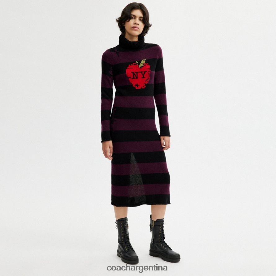 Coach mujer vestido suéter desgastado New York Apple negro múltiple. L82882489