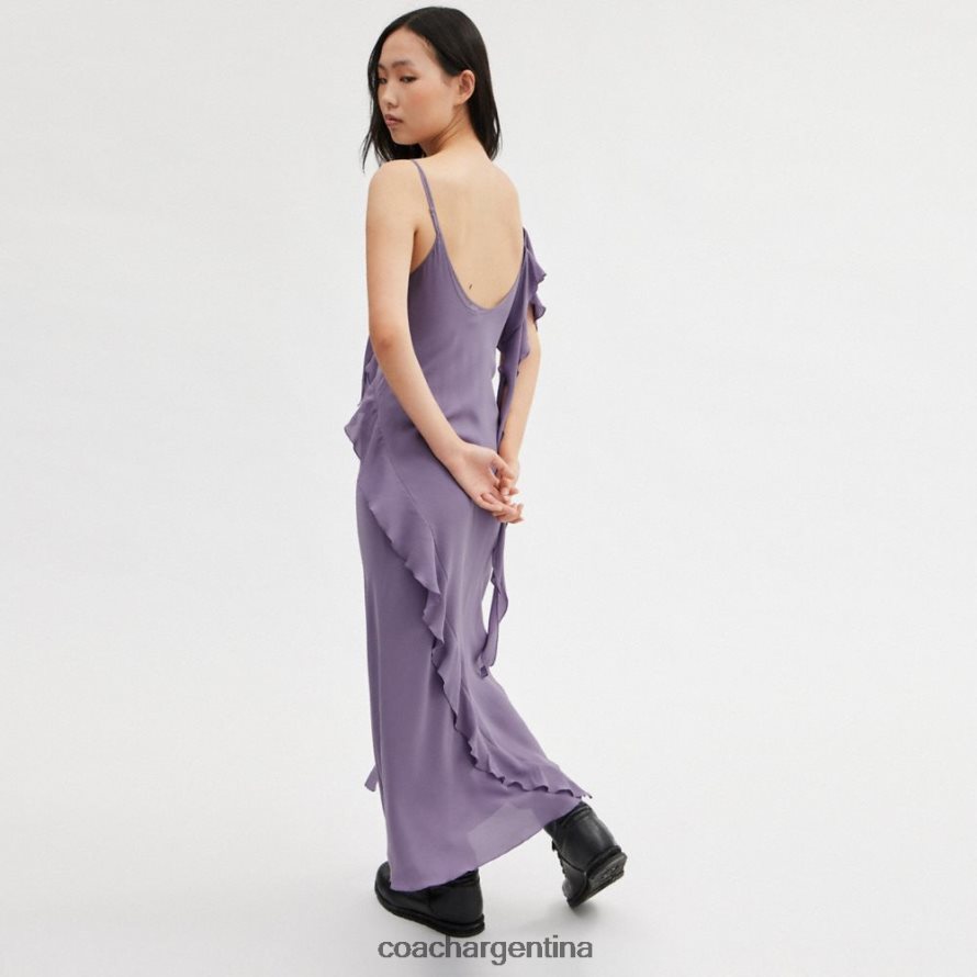 Coach mujer vestido al bies con tirantes finos púrpura L82882519