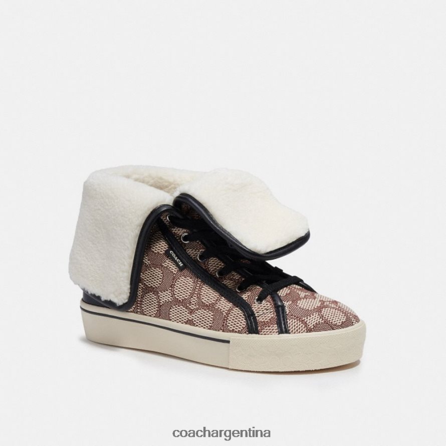 Coach mujer Zapatillas altas con plataforma plegable y diseño jacquard exclusivo Citysole cacao/negro L82882429