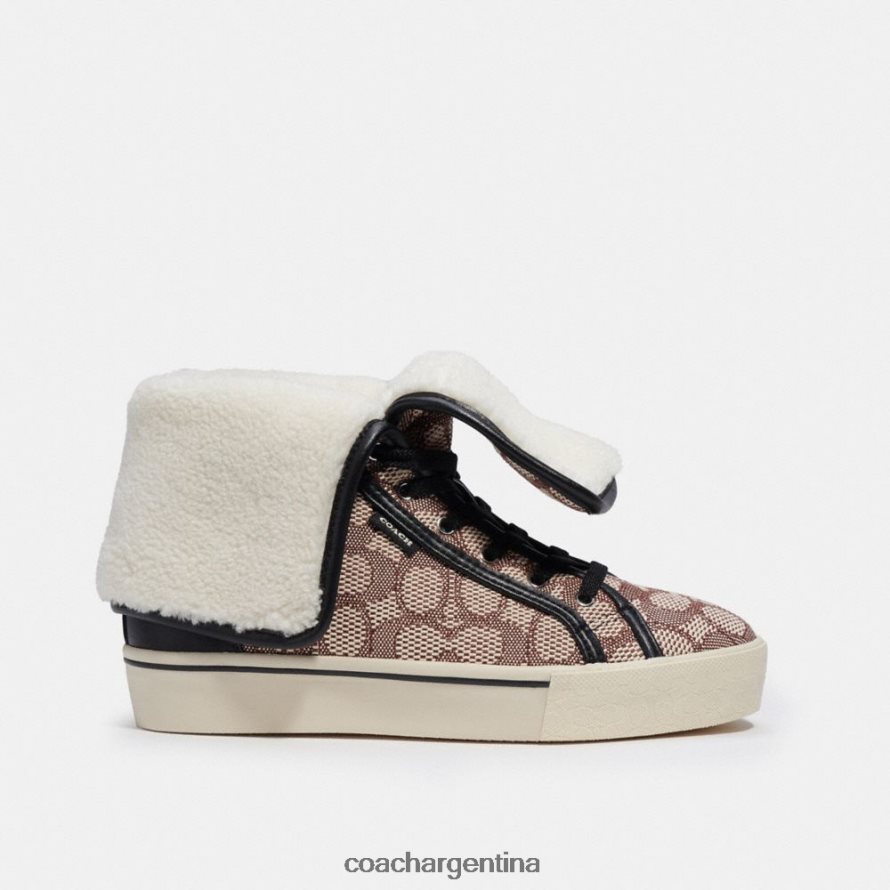 Coach mujer Zapatillas altas con plataforma plegable y diseño jacquard exclusivo Citysole cacao/negro L82882429