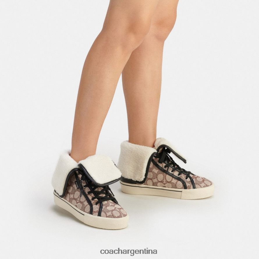 Coach mujer Zapatillas altas con plataforma plegable y diseño jacquard exclusivo Citysole cacao/negro L82882429