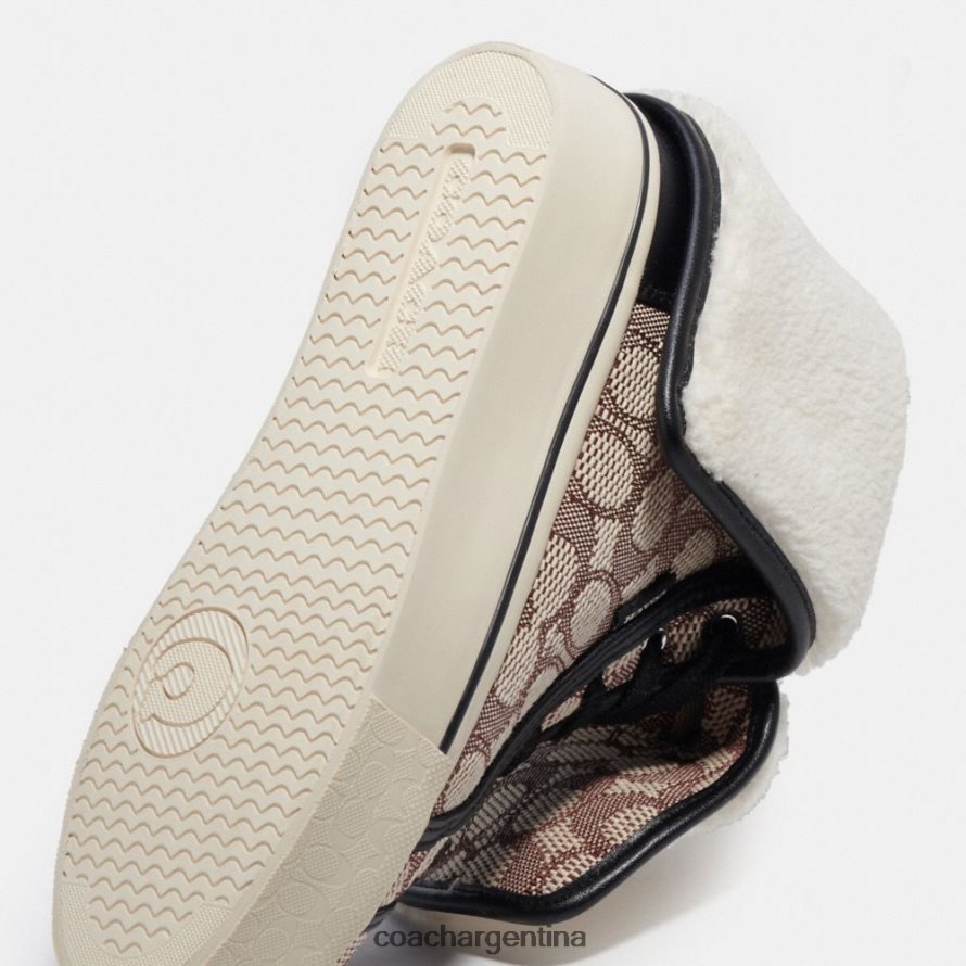 Coach mujer Zapatillas altas con plataforma plegable y diseño jacquard exclusivo Citysole cacao/negro L82882429