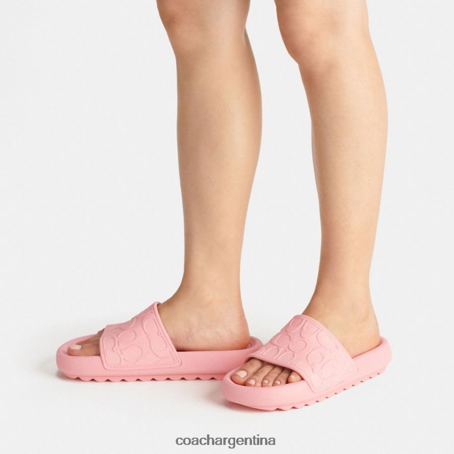 Coach mujer diapositiva deportiva en la firma flor rosa L82882421