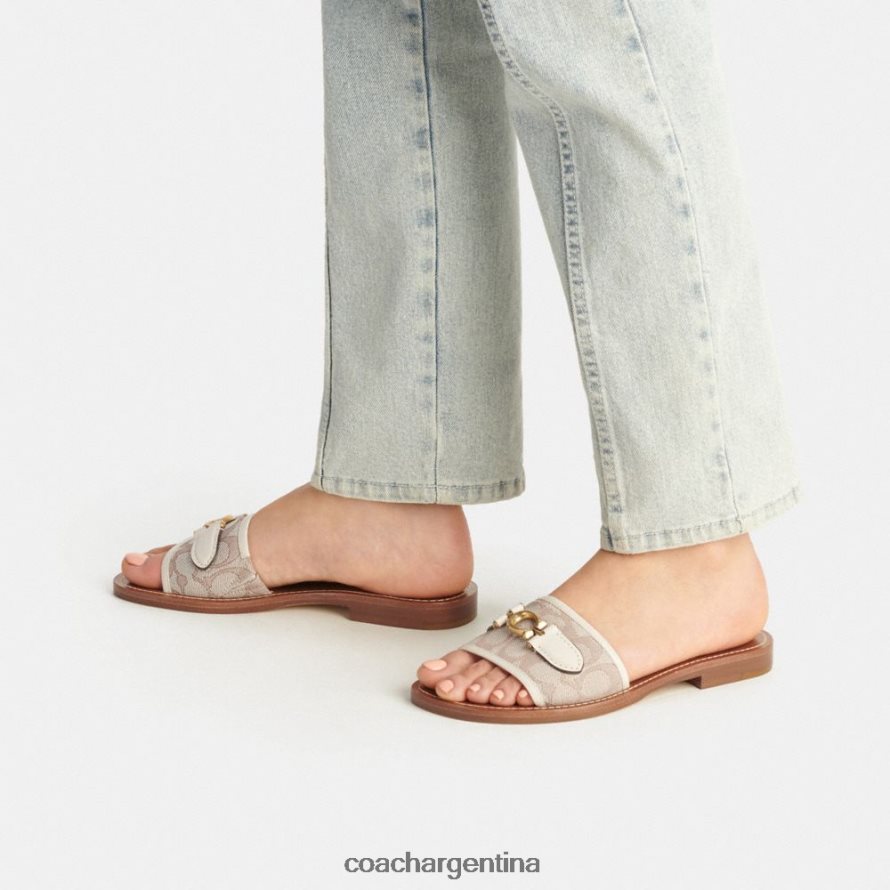 Coach mujer sandalia ina en jacquard característico piedra/tiza L82882422