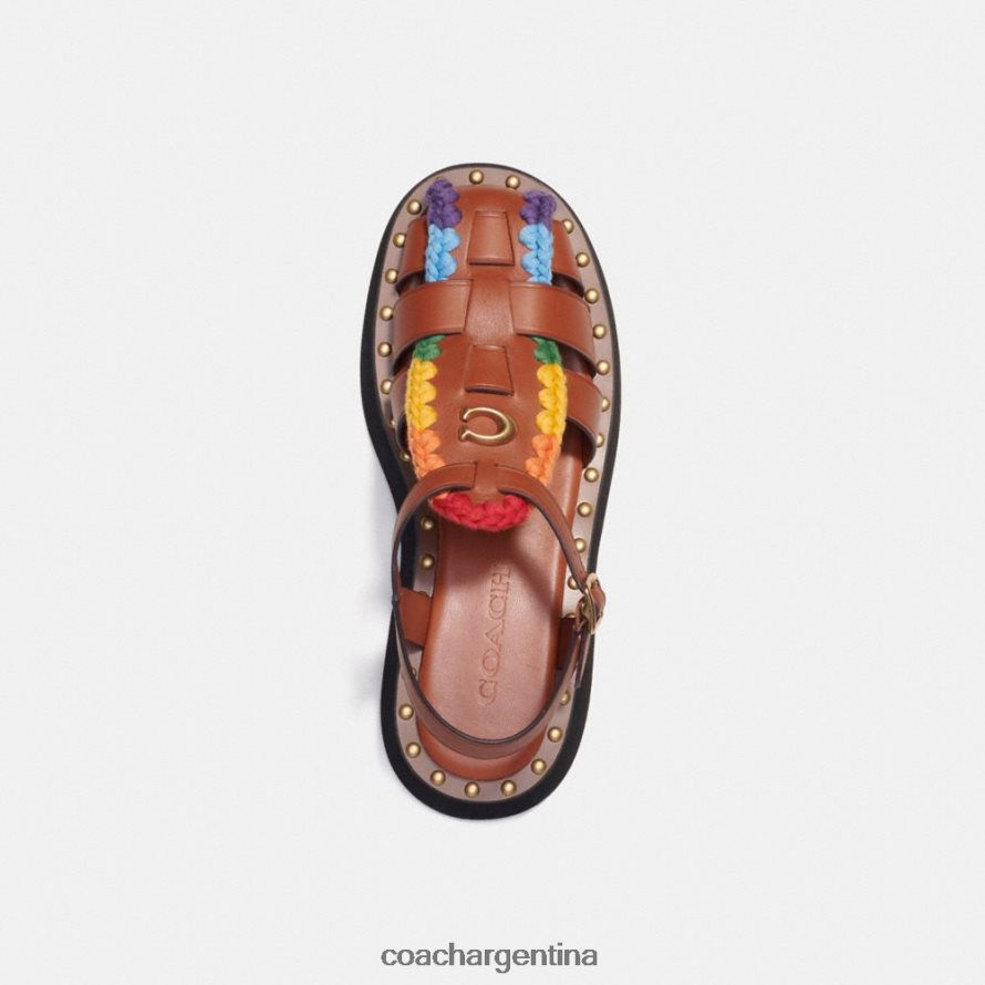 Coach mujer sandalia vivienne con crochet arcoíris ámbar bruñido/arco iris L82882420